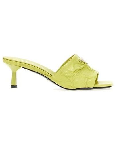 Prada Coated Nappa Mules - Yellow