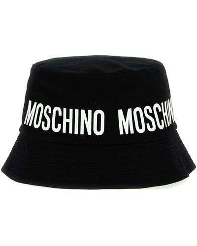 Moschino Logo Print Bucket Hat - Black