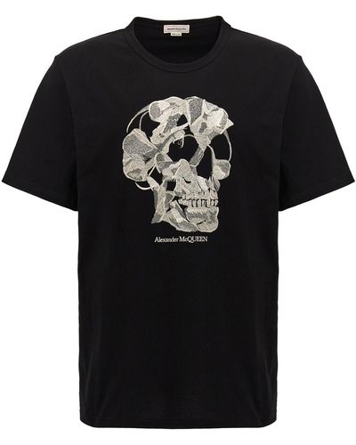Alexander McQueen T-Shirt Mit Stickerei - Schwarz