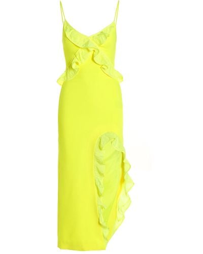 David Koma 'crossbody & Open Leg Ruffle Detail' Dress - Yellow