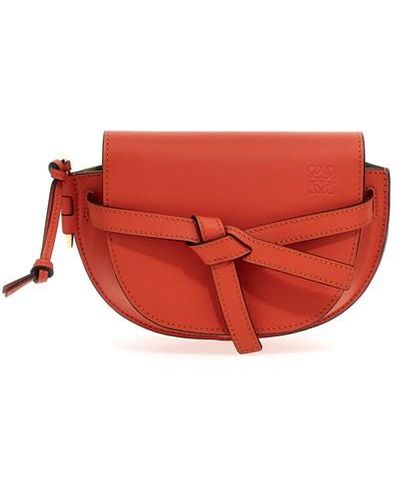 LOEWE Mini Gate Bag 321.12.U62 Shoulder Pochette Crossbody Tan Brown  Leather