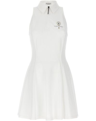 Brunello Cucinelli Logo Embroidery Dress - White