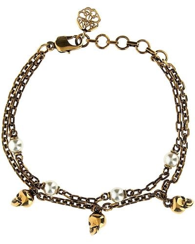 Alexander McQueen Armband "Skull Pearl" - Mettallic