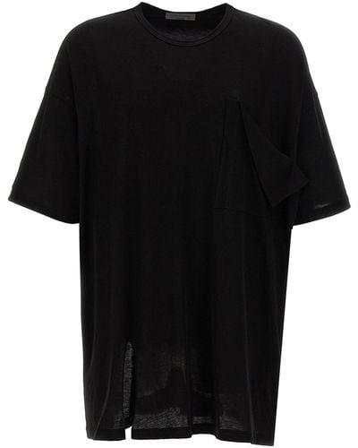 Yohji Yamamoto T-Shirt Mit Unvollendeten Taschen - Schwarz