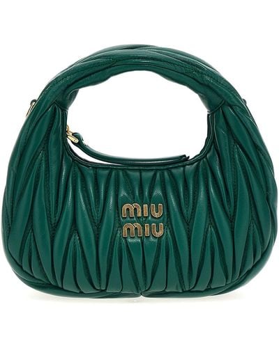 Miu Miu 'hobo Wander' Mini Handbag - Green