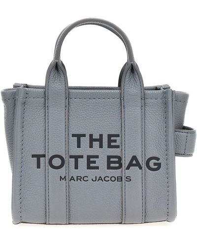Marc Jacobs 'the Leather Mini Tote' Shopping Bag - Grey