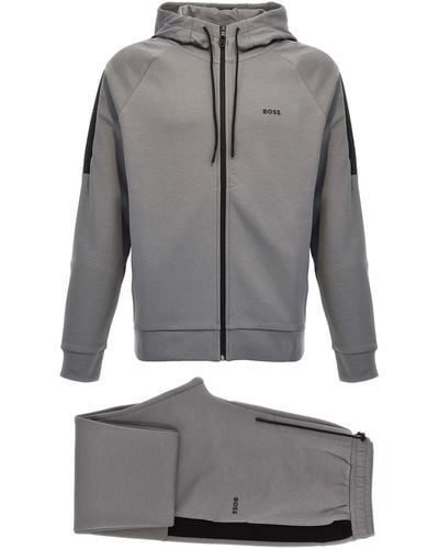 BOSS Logo Print Tracksuit - Grey