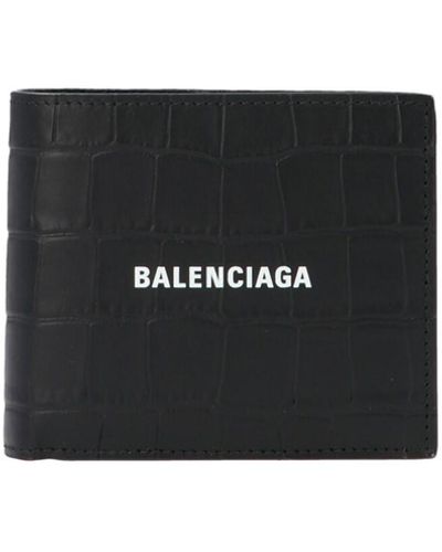 Balenciaga Printed Logo Wallet - Black