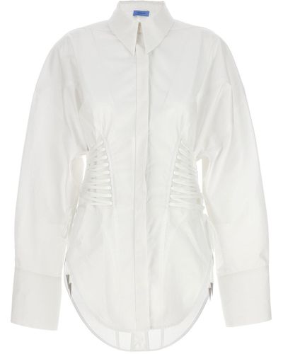 Mugler 'laced-up' Shirt - White