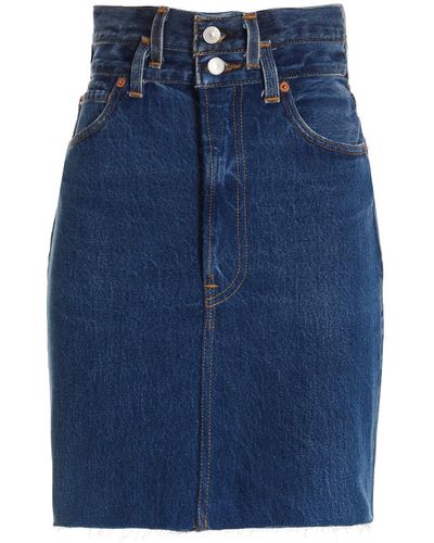 RE/DONE Rock 'Double Waisted Pencil' Re Done X Levi's - Blau