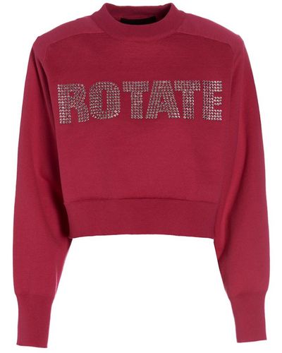 ROTATE BIRGER CHRISTENSEN Sweatshirt 'Firm Rhinestone' - Rot