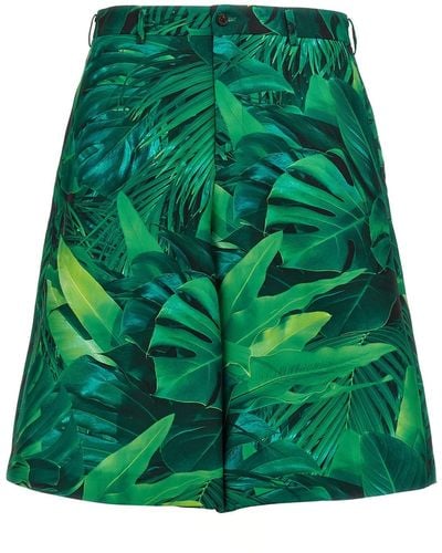 Comme des Garçons 'foliage' Bermuda Shorts - Green