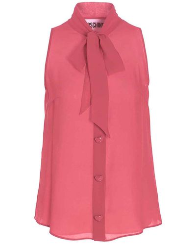 Moschino Pussy Bow-Bluse - Pink