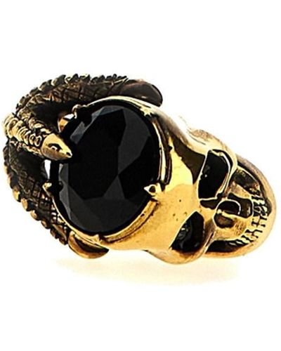 Alexander McQueen 'victorian Skull' Ring - Black
