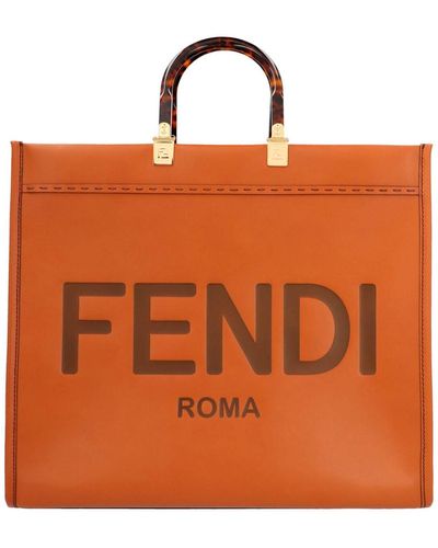Fendi ' Sunshine Large' Shopping Bag - Orange