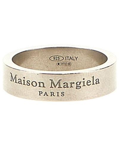 Maison Margiela Logo Engraving Ring - Grey
