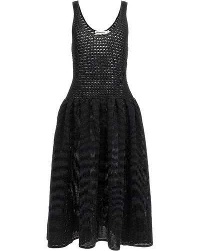 Self-Portrait 'black Crochet Knit Midi' Dress