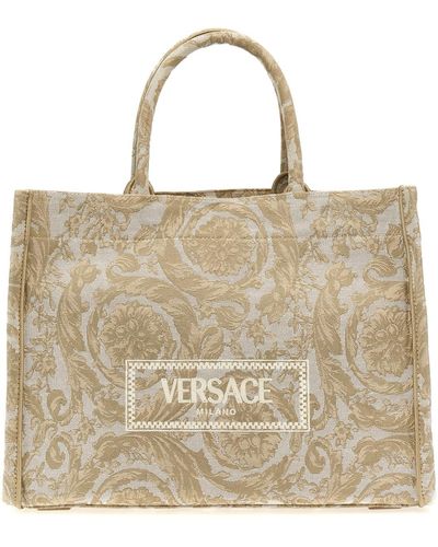 Versace 'athena Barocco' Shopping Bag - Metallic