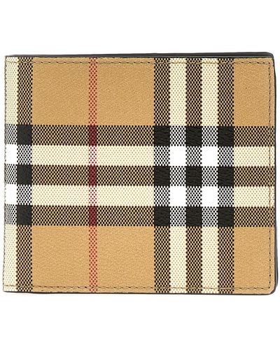 Burberry Check Wallet - Natural