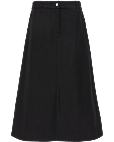Studio Nicholson 'baringo' Midi Skirt - Black