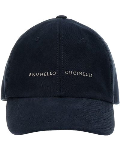 Brunello Cucinelli Logo Embroidery Cap - Blue