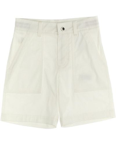 Moncler Shorts Mit Logoaufnäher - Weiß