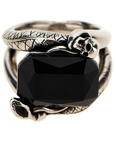Alexander McQueen 'jewelled' Ring - Black