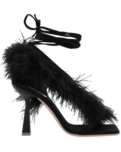 Sebastian Milano 'feather Wrap' Sandals - Black