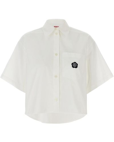 KENZO 'boke 2.0' Cropped Shirt - White