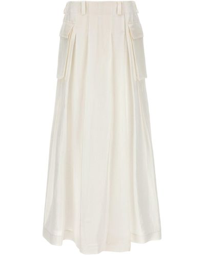 Alberta Ferretti Semi-sheer Maxi Skirt - White