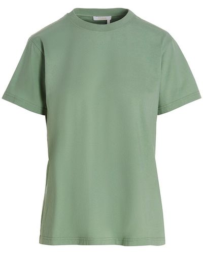 Chloé Basisches T-Shirt Mit Logo - Grün