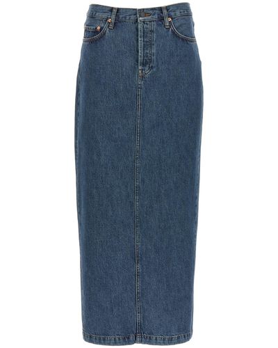 Wardrobe NYC 'column' Denim Skirt - Blue