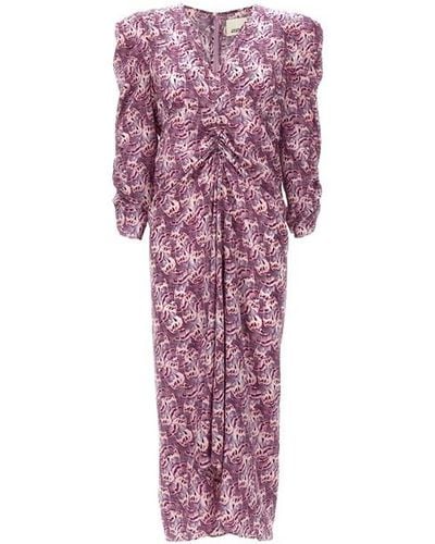 Isabel Marant Albini Silk Midi Dress - Purple