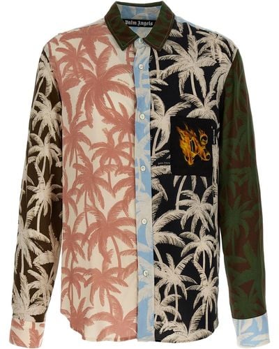 Palm Angels 'patchwork Palms' Shirt - Multicolour