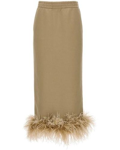 Prada Feather Midi Skirt - Natural