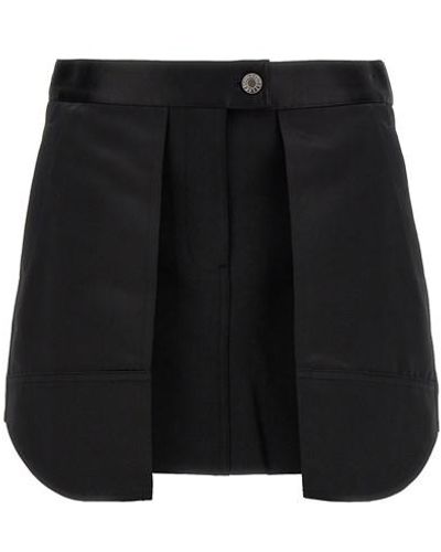 Helmut Lang Satin Panel Skirt - Black