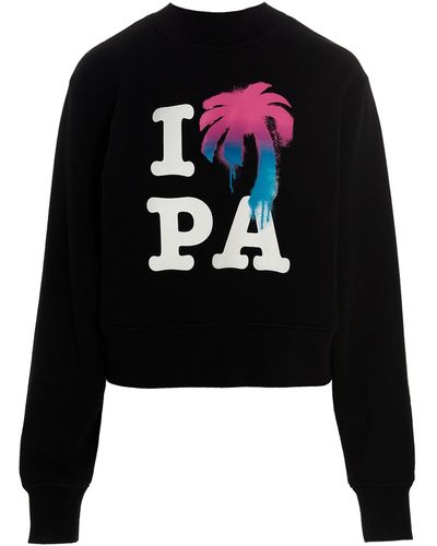 Palm Angels Sweatshirt 'I Love Pa' - Schwarz