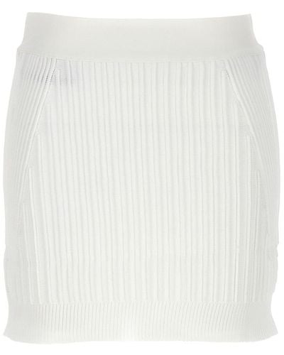 Hervé Léger 'ottoman Low Rise Mini' Skirt - White