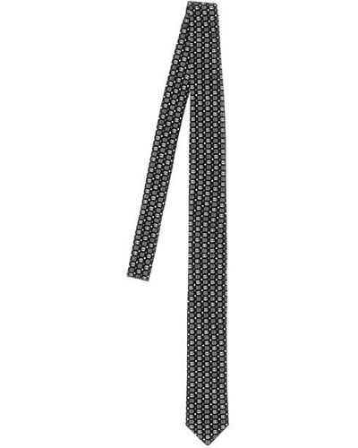 Dolce & Gabbana Logo Tie Cravatte Bianco/Nero