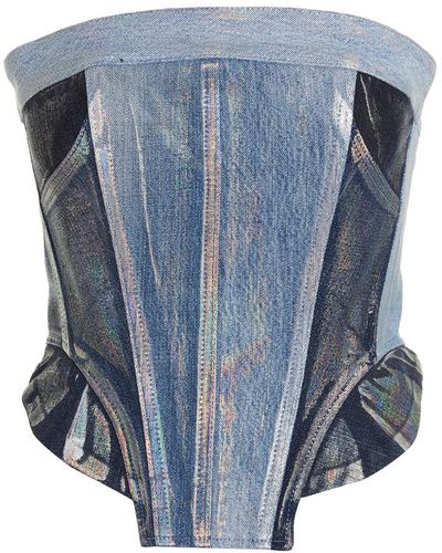 1/OFF Top 'corset Jeans Coated' - Blue