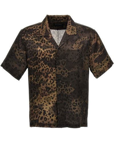 Stampd 'dual Camo Leopard Camp' Shirt - Black