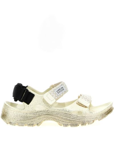 Lanvin 'wave Curb Laces' X Suicoke Sandals - White
