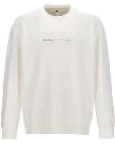 Brunello Cucinelli Sweatshirt Mit Logostickerei - Weiß