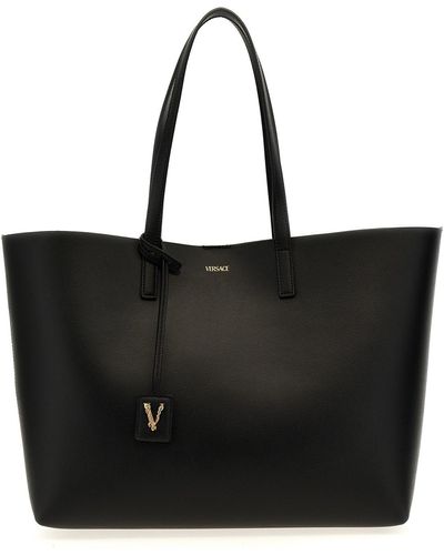 Versace 'virtus' Shopping Bag - Black