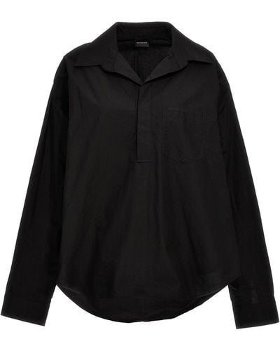 Balenciaga Crinkle-effect Shirt - Black