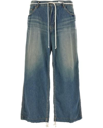 Maison Mihara Yasuhiro Drawstring Jeans - Blue