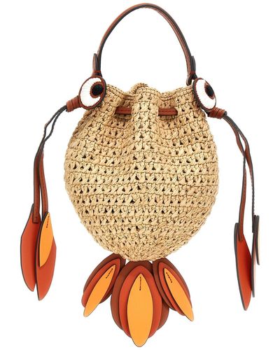 Anya Hindmarch 'raffia Goldfish Mini' Crossbody Bag - Multicolour