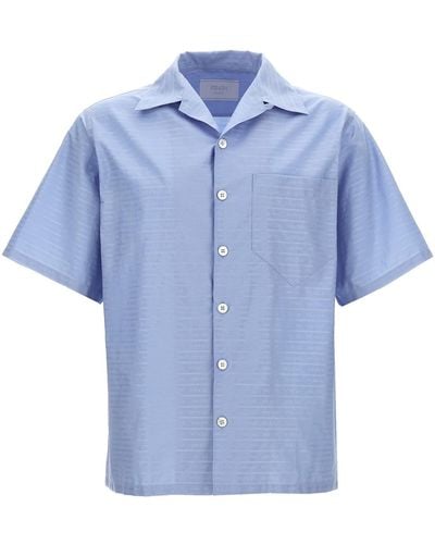 Prada Logo Bowling Shirt - Blue