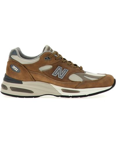 New Balance '991v2' Trainers - Brown
