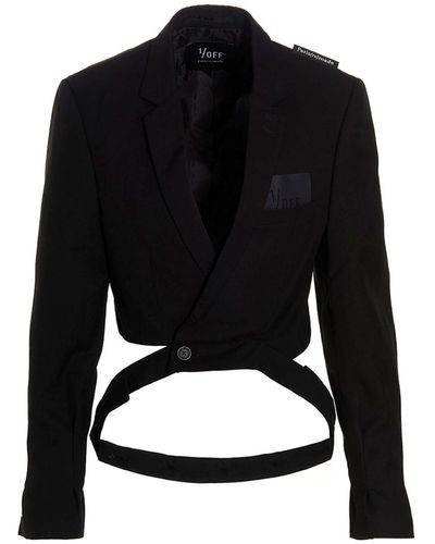 1/OFF 'cropped' Blazer Jacket - Black